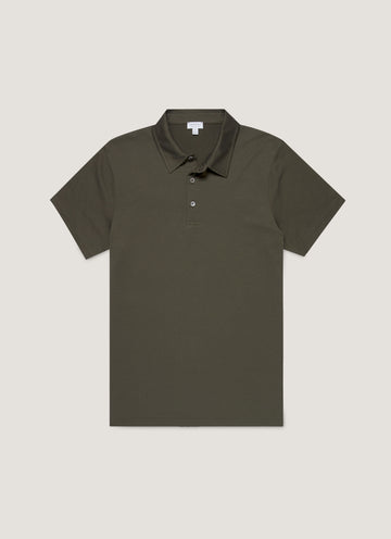 Men's Classic Jersey Polo Shirt in Dark Green