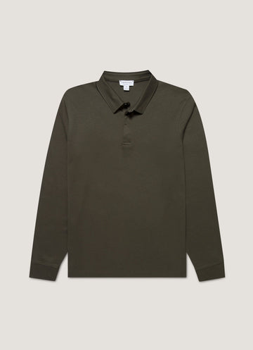 Men's Heavyweight Rugby Polo Shirt in Dark Green