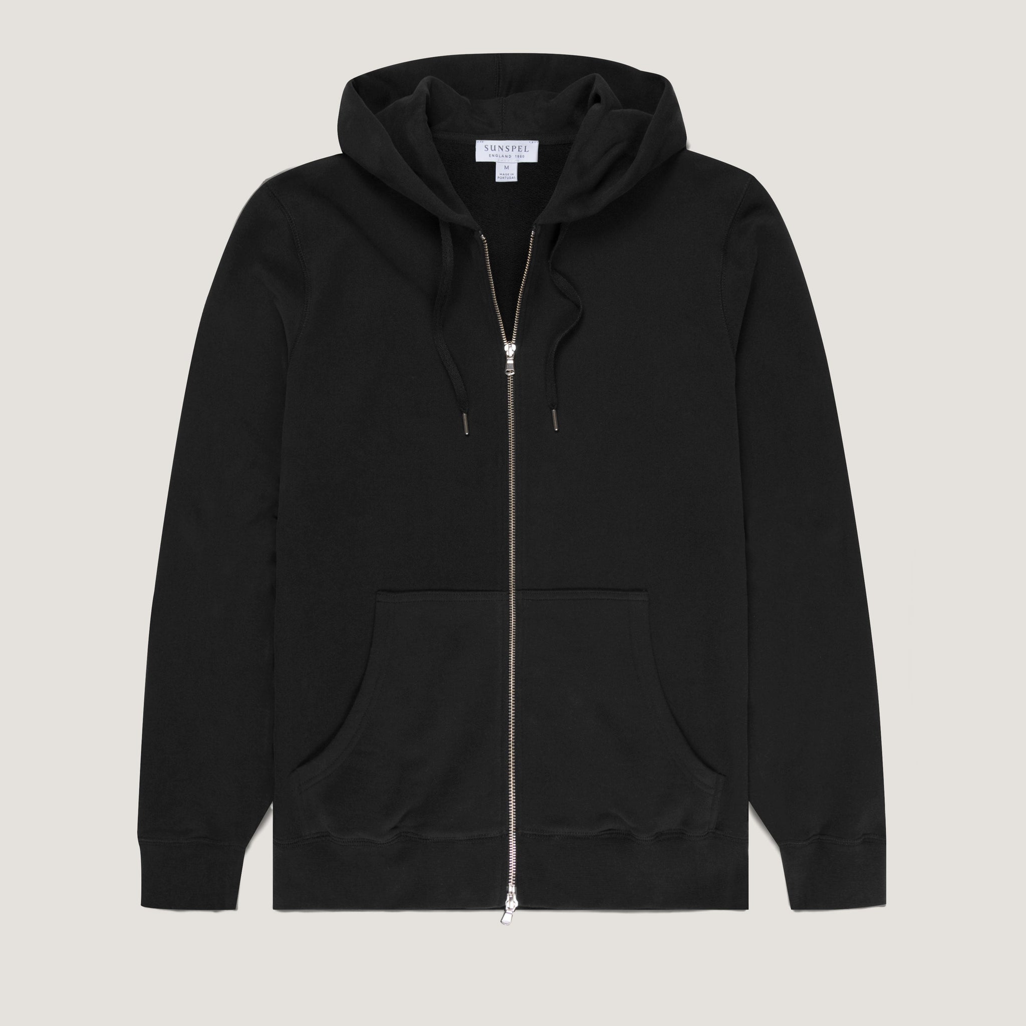 Men's Loopback Zip Hoodie in Black