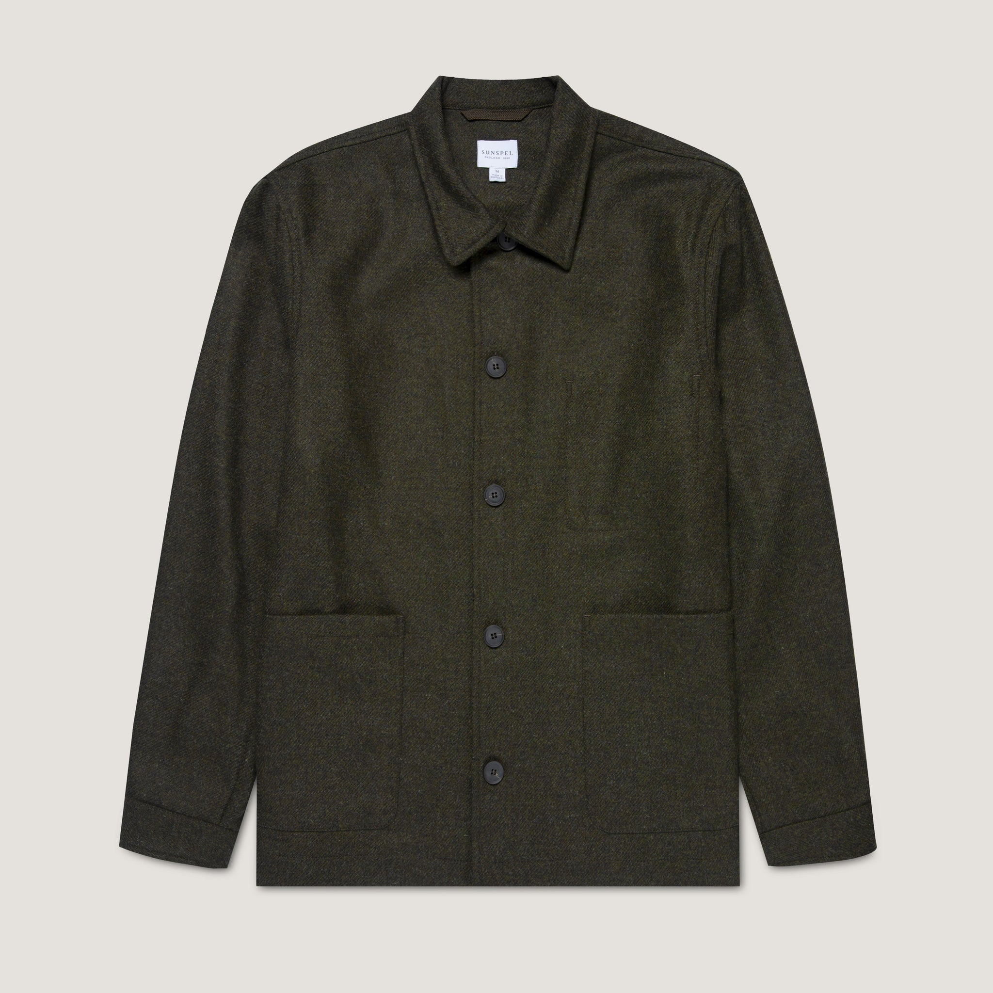 Men's Wool Twin Pocket Jacket in Drill Green
