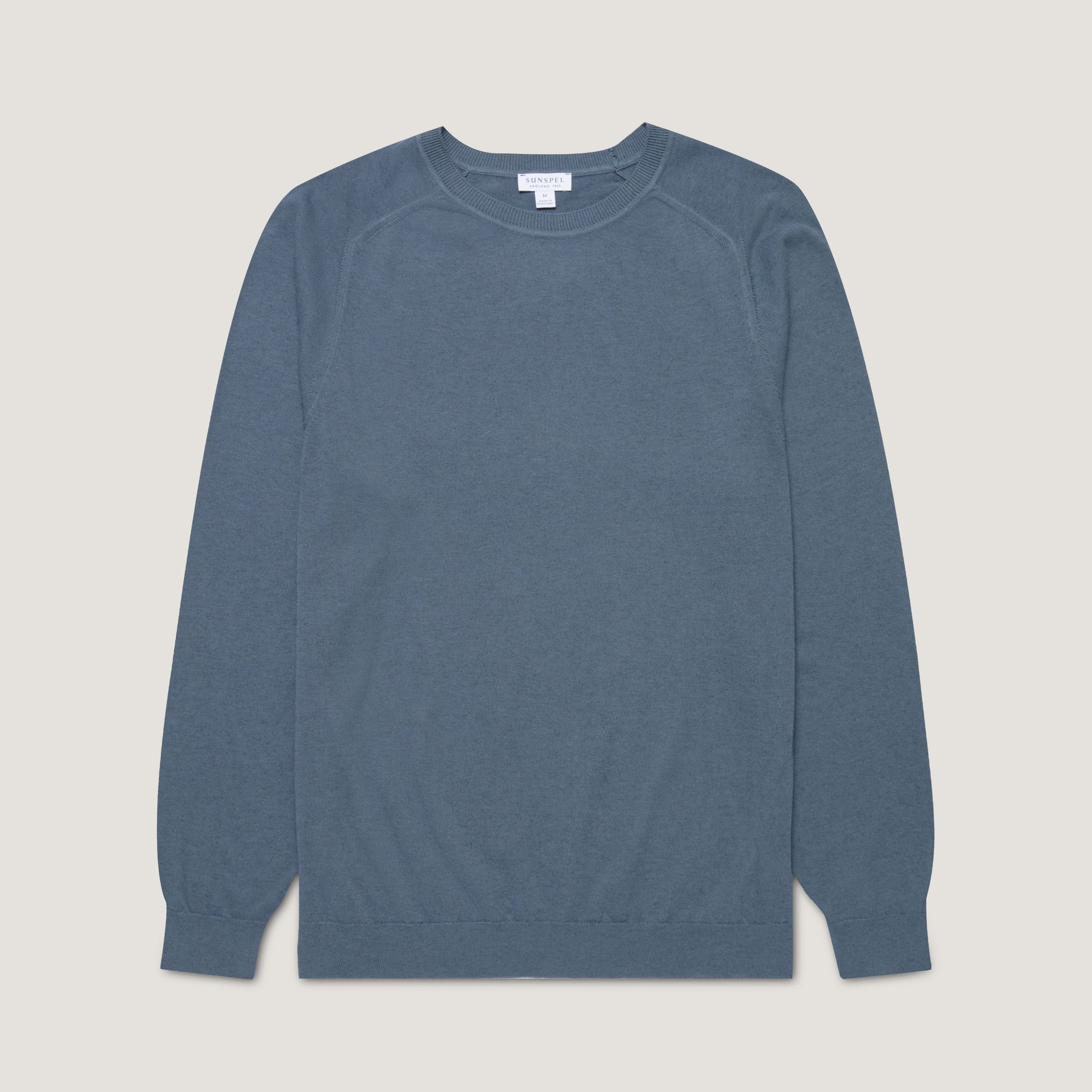 Men's Sea Island Cashmere Crew Neck Jumper in Slate Blue