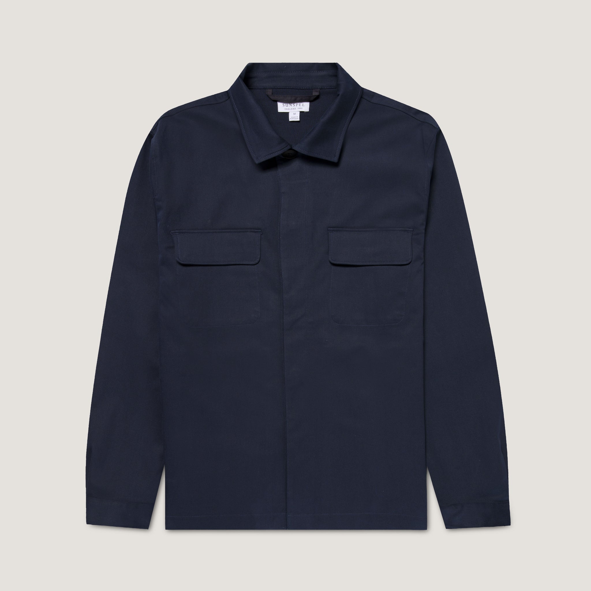 Men's Cotton Cashmere Overshirt in Navy