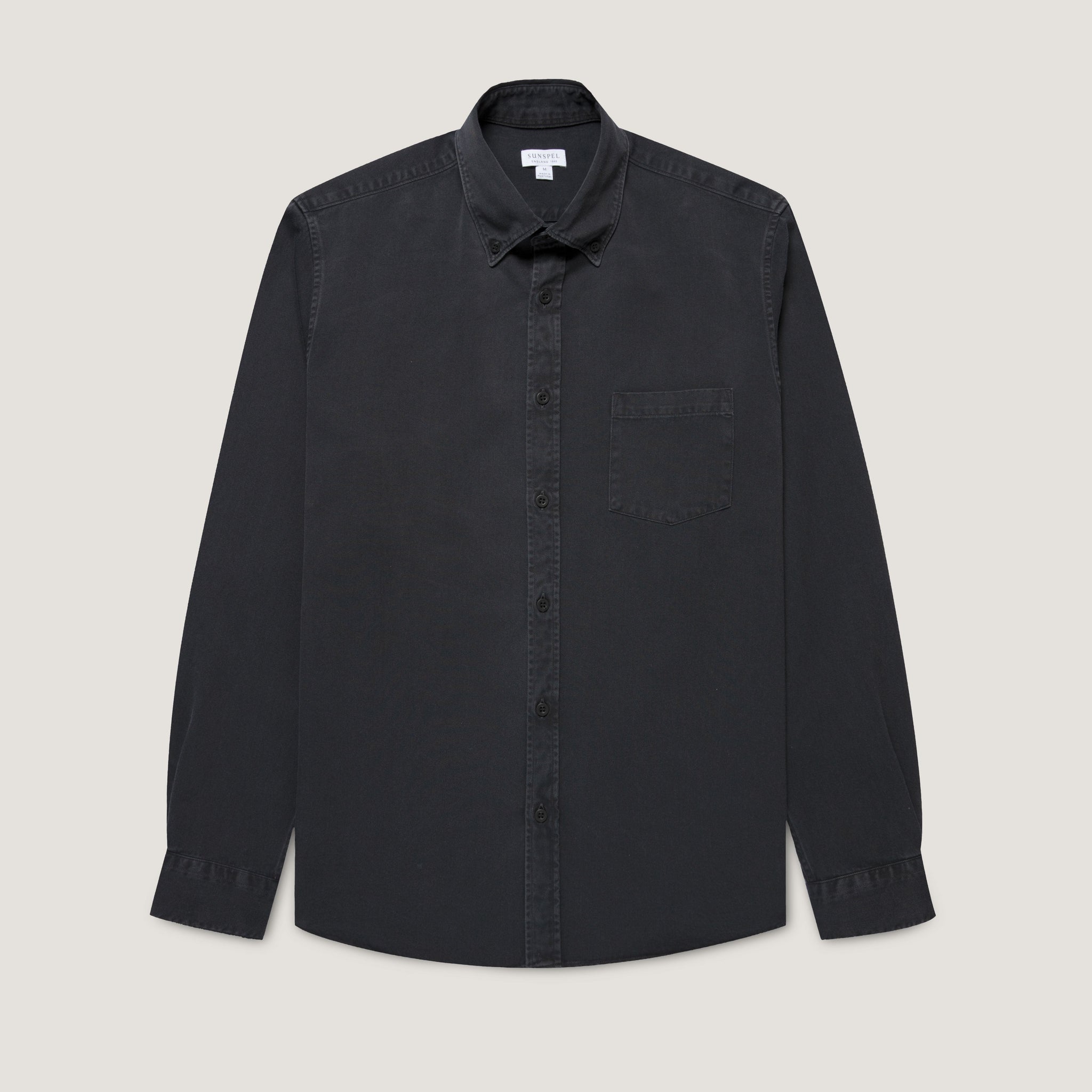 Men's Button Down Twill Shirt in Black