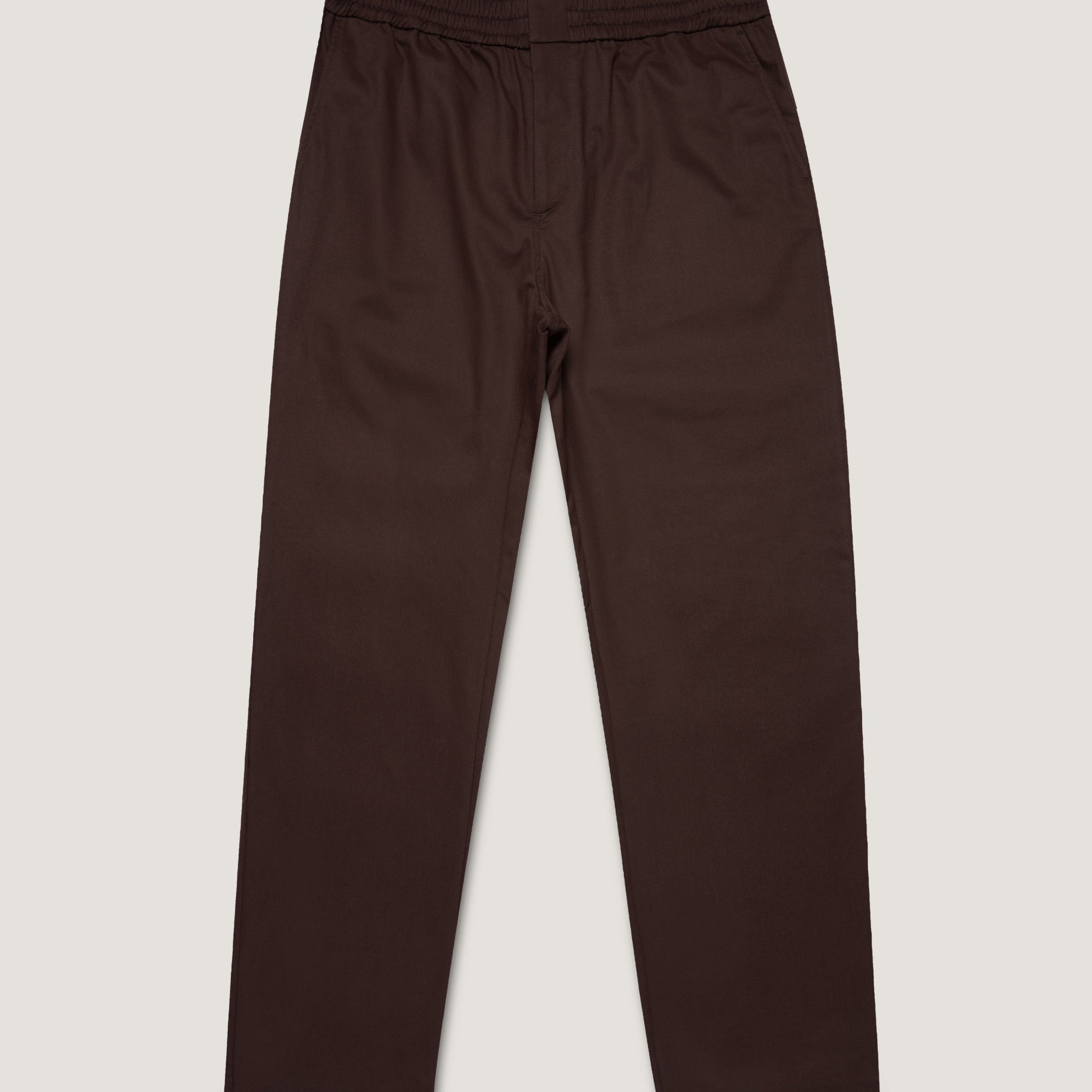 Men's Cotton Cashmere Drawstring Trouser in Truffle