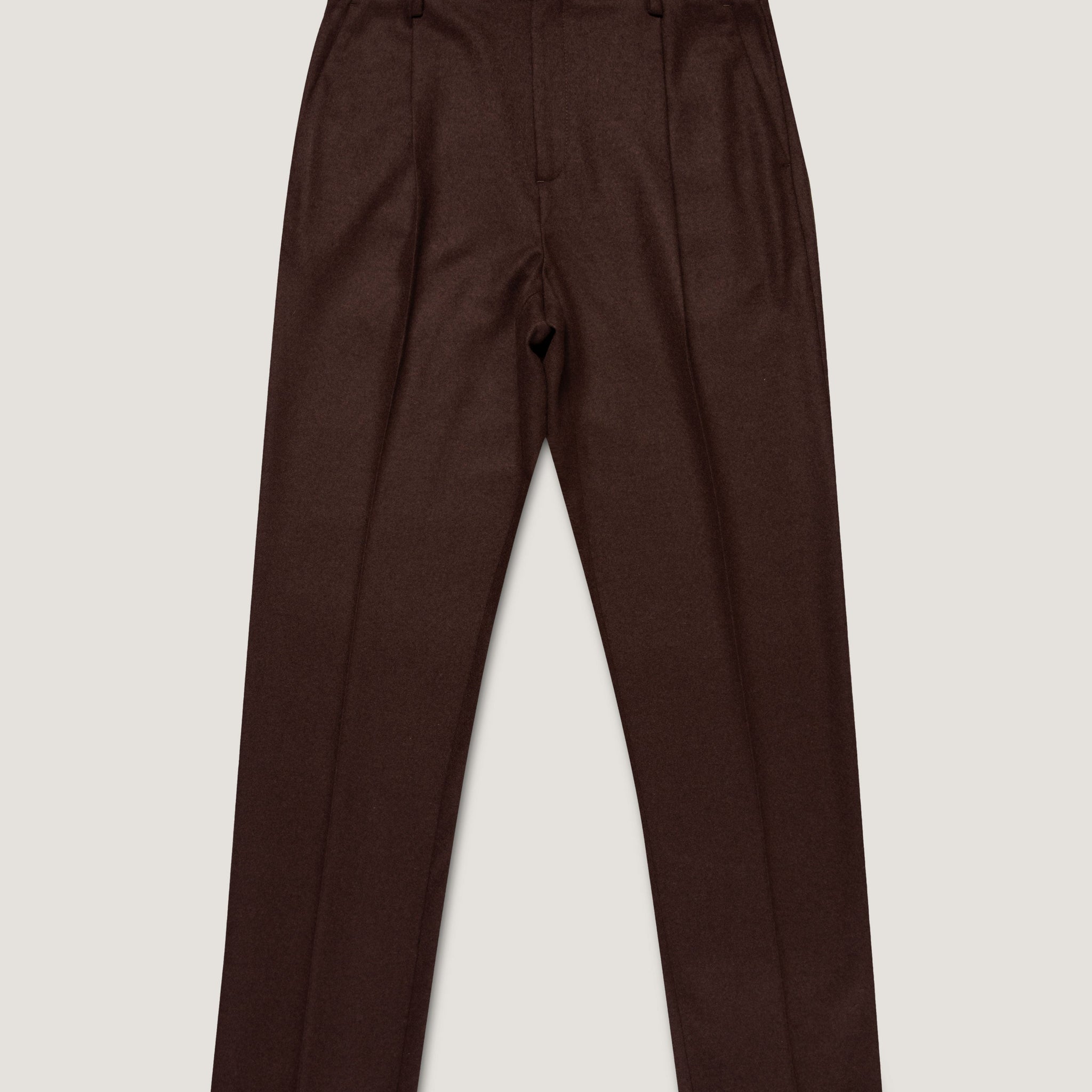Men's Boiled Wool Trouser in Truffle