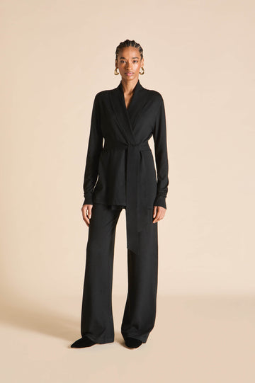 Caro Berlin Black Tracksuit in Silk-Cashmere